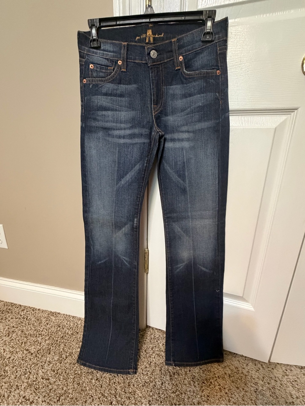 7 For All Mankind Dark Blue Bootcut Jeans 32 inch inseam